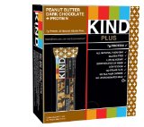 KIND PLUS, Peanut Butter Dark Chocolate + Protein, Gluten Free Bars, 1.4 Ounce, 12 Count