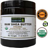 CERTIFIED ORGANIC Raw Shea Butter *Huge 17.5 oz X-LARGE UV AMBER BPA Free JAR! AUTHENTIC Organic African 100% Premium TOP Quality Unrefined IVORY. Best Natural Noncomedogenic Skin & Face Moisturizer!