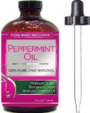 Pure Body Naturals Undiluted Essential Peppermint Oil, 4 fl. oz.