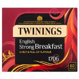 Twinings 1706 English Strong Breakfast Tea, 80 Tea Bags, 250g (Pack of 3)