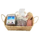 Natural Spa Berries & Cream Spa Basket, Bath Gift Basket, Bath Spa Gift Set, Goats Milk Soap, Soy Candle