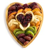 Happy Valentines Day, Assorted Fruit Mosaic Dried Fruit Wooden Heart Tray Gift, Healthy Gift Basket, Dried Fruit Gift, Healthy Gift Basket