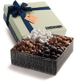 Benevelo Gourmet Almonds Sampler Gift Basket, Includes Salted Roasted Almonds, Dusted Almonds, Dark Chocolate Covered Almonds, & Honey Toasted Almonds, Comes in Beautiful 1.5 Pound Benevelo Gift Box