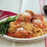 Italian Turkey Meatballs with Spaghetti with Roasted Asparagus by Chef'd (Dinner for 2)