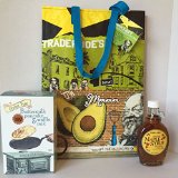 Trader Joe's Gluten Free Buttermilk Pancake & Waffle Mix and Trader Joe's 100% Pure Maple Syrup Bundle A Trader Joe's Reusable Grocery Tote With Southern California Graphics Plus A Bonus Free Sweet Coffee Recipe from Z-Organics (3 Items)