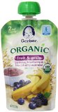 Gerber Organic 2nd Foods Pouches, Banana, Blueberry, Blackberry Oatmeal, 3.5 Ounce, 12 count