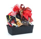Lina Epicure Richmond Rectangle Black Woven Tray Gourmet Gift Basket