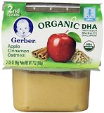 Gerber Organic 2nd Foods, Apple Cinnamon Oatmeal, 2 Count, 3.5 Ounce (Pack of 8)