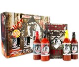 Zombie Cajun Hot Sauce Gift Set, Gourmet Basket Includes 4 (6oz) Bottles of the Best Louisiana Hot Sauce - Garlic, Jalapeno, Habanero, and Cayenne Pepper, Plus a  Zombie Gifts Book
