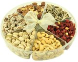 Gourmet Savory Nuts Assortment Gift Basket, 6-section Nut Tray