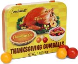 Combo Gift Pack of 5: Thanksgiving Gumballs- Turkey, Cranberry, & Pumpkin Pie Flavored Gum