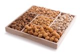 The Chocolate Bar Premium Roasted Nuts Gift Tray - Wooden 5 Sectional Holiday Gift Platter