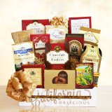 Gourmet Gift Basket Featuring Nuts, Chocolate, Cheese, Crackers and More