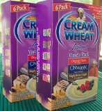 2 BOX Set - Cream of Wheat Instant Hot Cereal Variety Pack Total of 12 Pk (4 Original Flavor, 4 Cinabon, 4 Maple Brown Sugar), 6.9 Oz Each Box