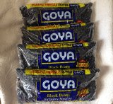 Goya Black Beans 4 - 1 Lb Bags Frijoles Negros Healthy Protein In Salad or With Rice Spanish Lunch Dinner